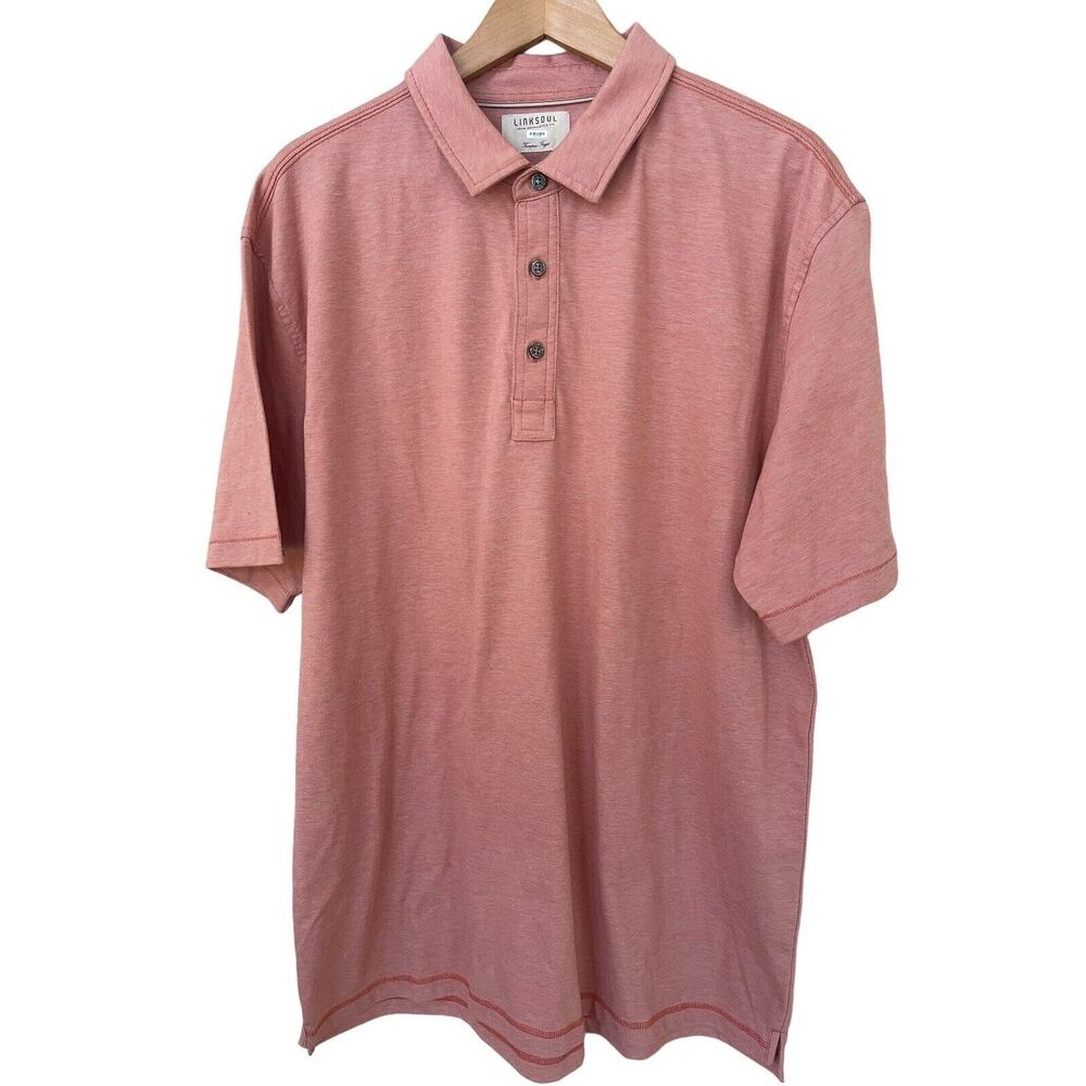 LinkSoul Golf Polo Mens Size XL TEMPUS FUGIT Short Sleeves Collared 100% Cotton